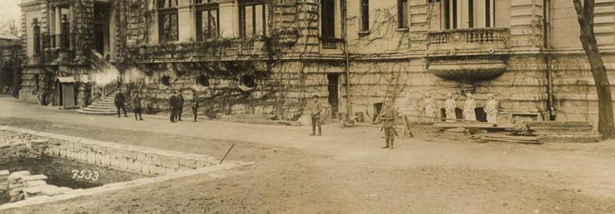 palatul cotroceni poza sepia anul 1918