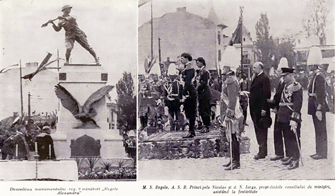 Inaugurare Monumentul Regimentului 9 Vanatori Regele Alexandru al Iugoslaviei Cartier Cotroceni